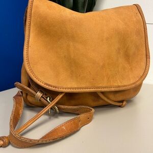 Vintage 70s/80s Coach Khaki Shoulder Bag From The Lightweight Drawstring